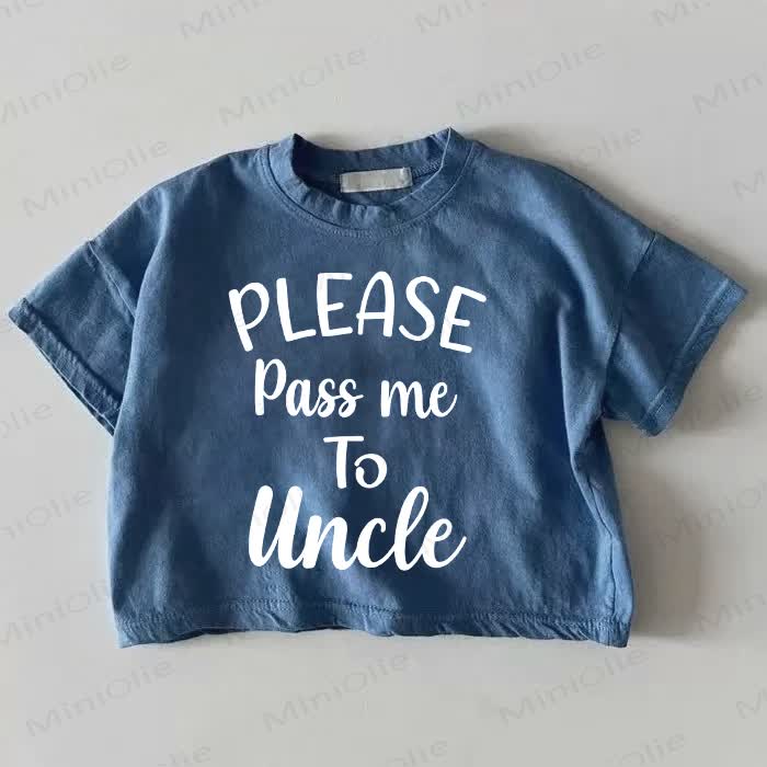PLEASE PASS ME TO UNCLEベビーブルーのTシャツ - 青 - 18～24ヶ月 - image 1