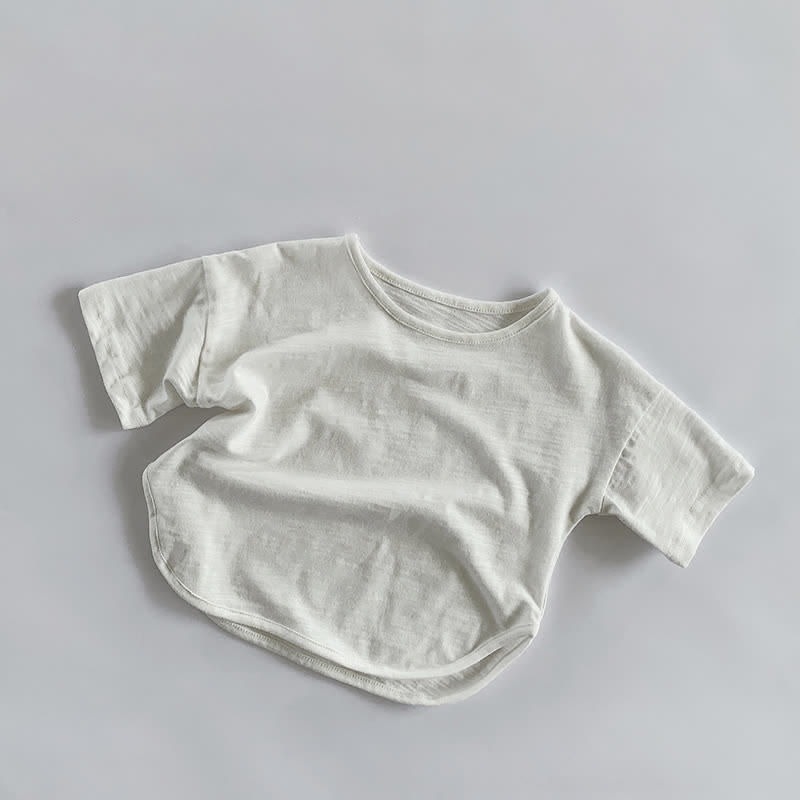 幼児用男の子用無地着心地の良いTシャツ - 白 - 7～9歳 - image 2