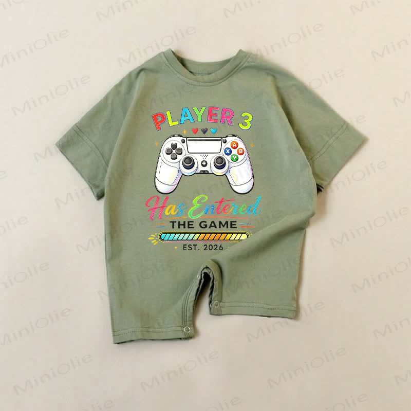 PLAYER 3 HAS ENTERED THE GAME EST.2026ベビーグリーン コントローラープリントロンパース - 緑 - 18～24ヶ月 - image 1