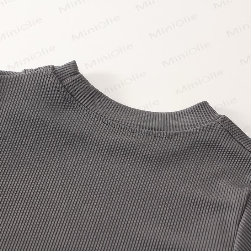 幼児用ニット半袖トップスとフレアパンツの2ピースセット - image 17