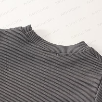 幼児用ニット半袖トップスとフレアパンツの2ピースセット - image 17