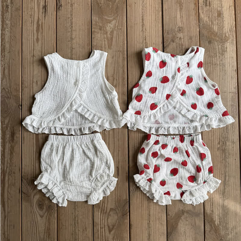 ベビー幼児用2ピース ストロベリー ノースリーブ セット - image 4