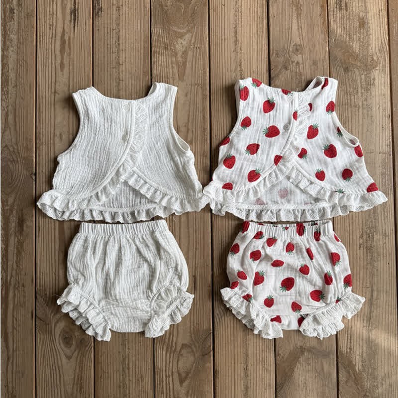 ベビー幼児用2ピース ストロベリー ノースリーブ セット - image 4