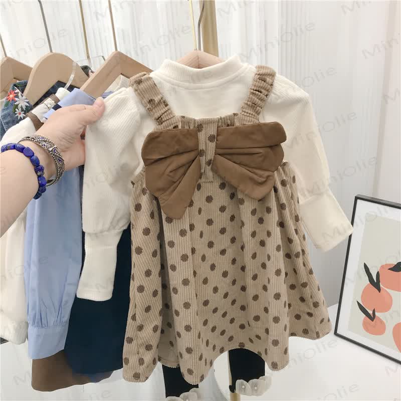 幼児用女の子用リボンドットコードDress - image 5