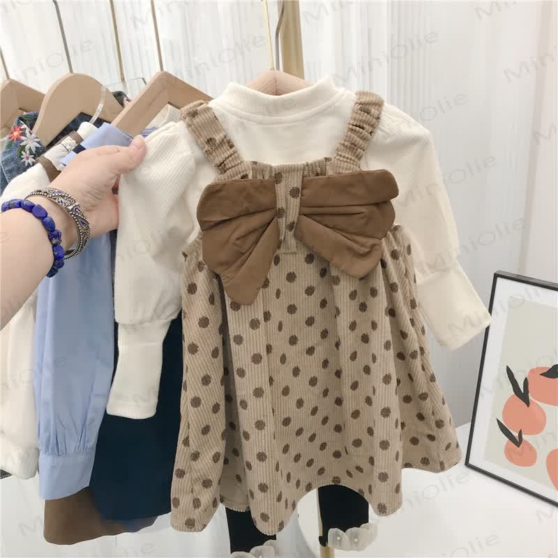幼児用女の子用リボンドットコードDress - image 5