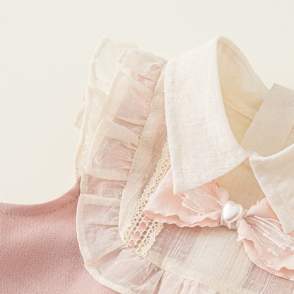 幼児用ピンクのリボン付きノースリーブエレガントドレス - image 8