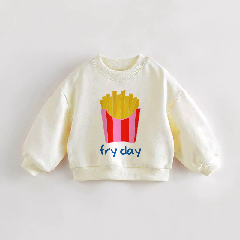 FRY DAYベビー幼児用フレンチフライス スウェットシャツ - クリーム - 3～5歳 - image 1