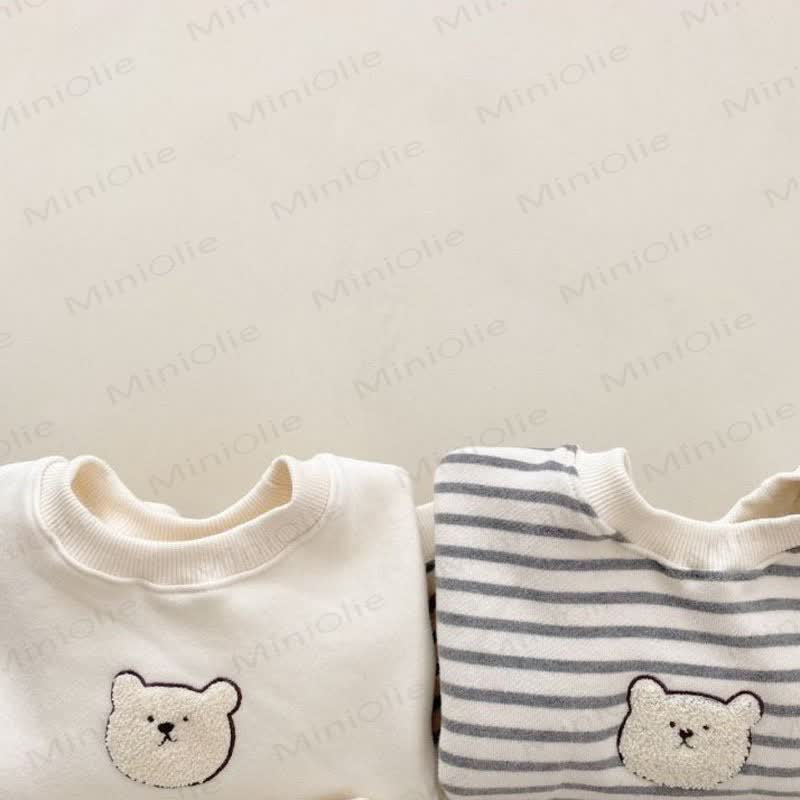 ベビー刺繍ベア2ピースロンパースセット - image 7