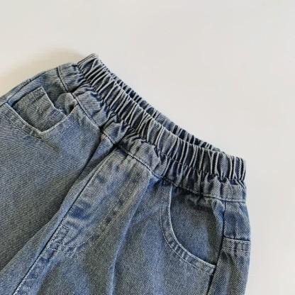 幼児男の子用デニム刺繍スマイルパンツ - image 6