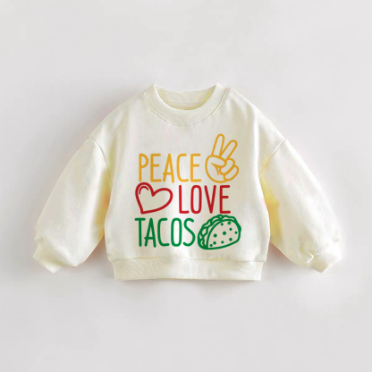 PEACE LOVE TACOS幼児用クリームスウェットシャツ - クリーム - 3～5歳 - image 1