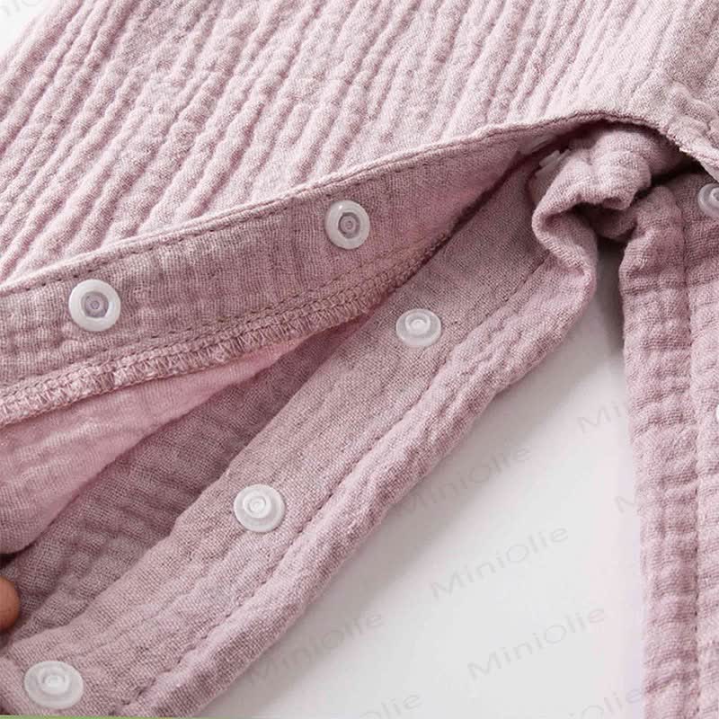 ベビー用花柄襟付きパープルロンパース - image 7