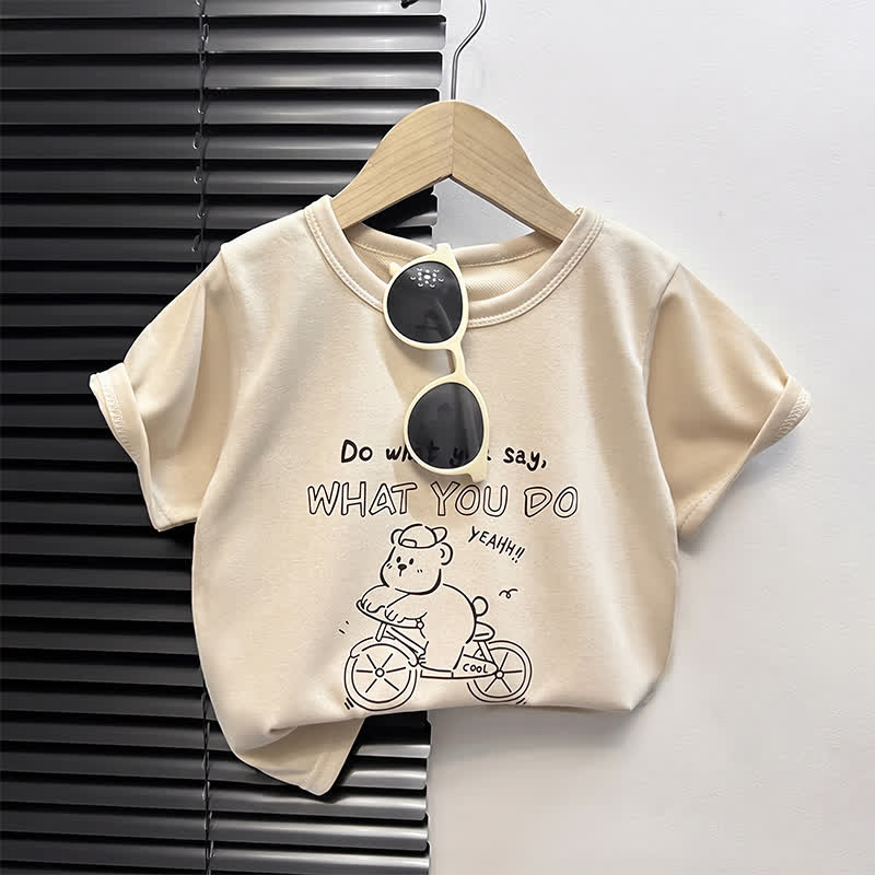 幼児用漫画柄ボックス型Tシャツ - ベージュの車 - 4～5歳 - image 8