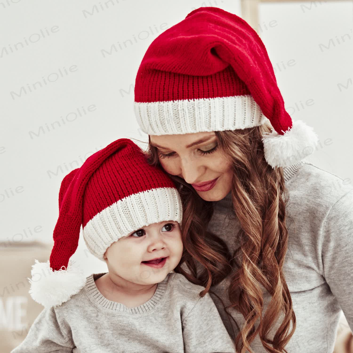 ベビーレッドクリスマスニットウォームビーニー - image 6