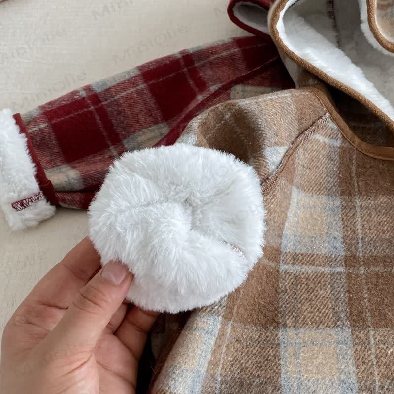 ベビー よちよち歩き 女の子 チェック柄 フーディー フリース アウターウェア - image 8