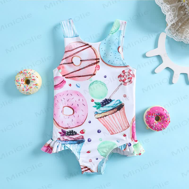 ベビー幼児用ドーナツワンピース水着 - 白 - 2～3歳 - image 1
