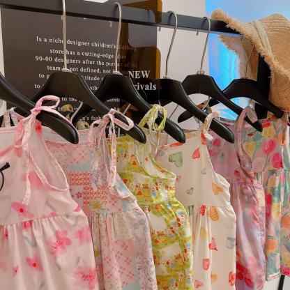 幼児用女の子向け花柄スパゲッティストラップDress - image 8