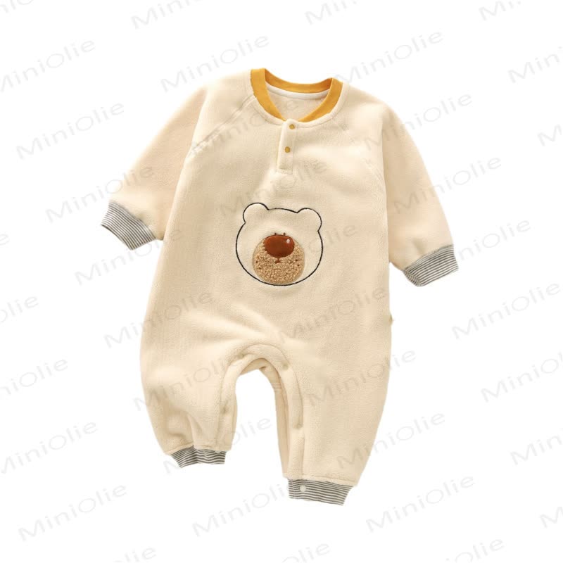 LOVELY BEARベビーフリースベアロンパース - image 6