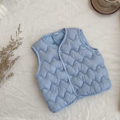 キッズベストカーディガンアウター - 青 - 12歳 - image 4