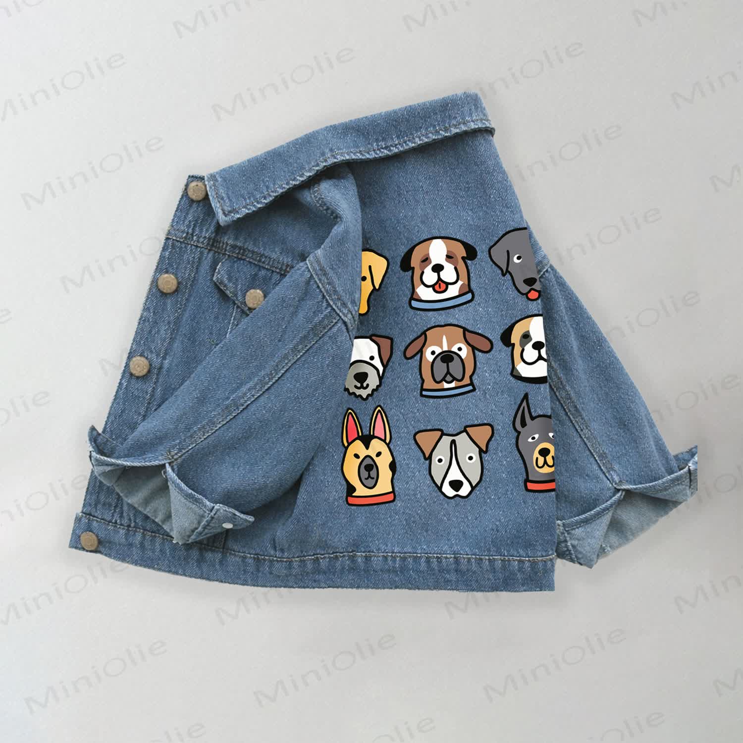 幼児用キッズ犬柄デニムジャケット - 青 - 10-11歳 - image 1