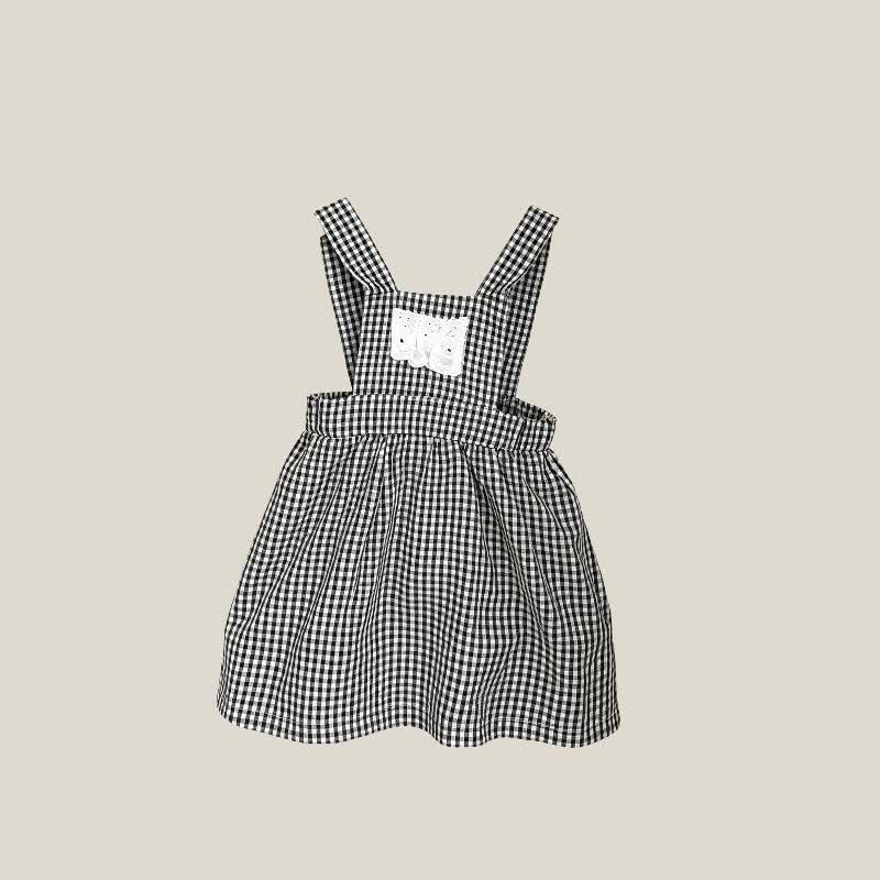 幼児用ベビーガールズ ホワイト長袖トップスまたはギンガムチェックのジャンパースカート - ギンガムチェックのエプロンドレス - 4～5歳 - image 3