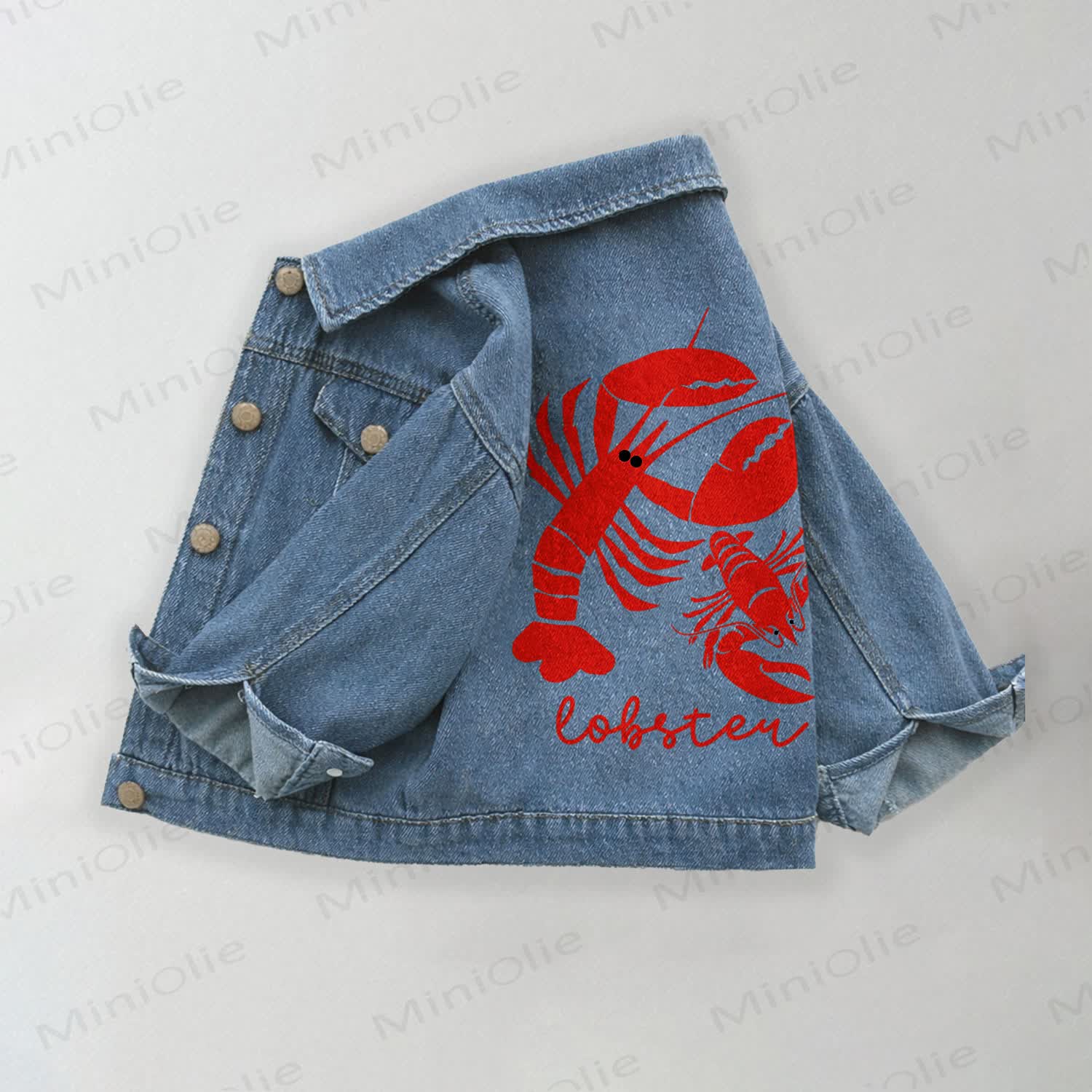 LOBSTER柄の幼児用デニムジャケット - 青 - 10-11歳 - image 1