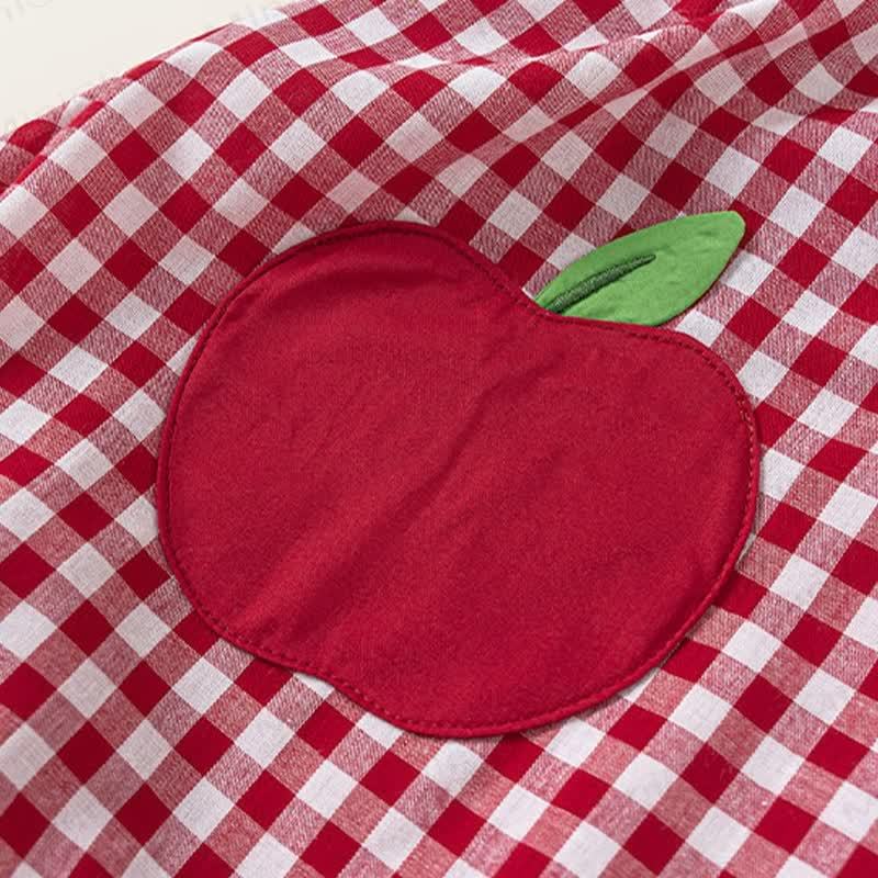 幼児用アップルレッドチェック柄ノースリーブドレス - image 9