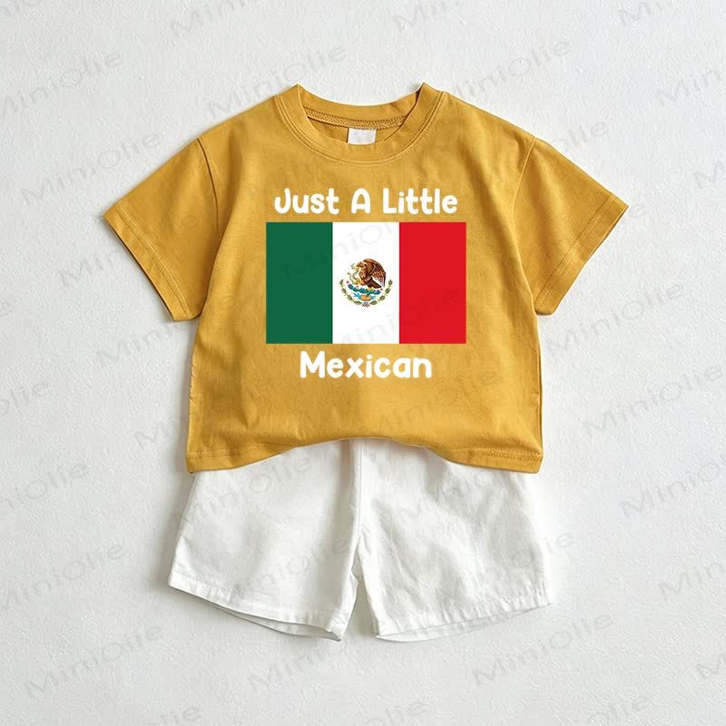 ジャスト・ア・LITTLE・メキシカン ベビーTシャツ＆ショートパンツ 2点セット - 黄色と白 - 3～5歳 - image 1