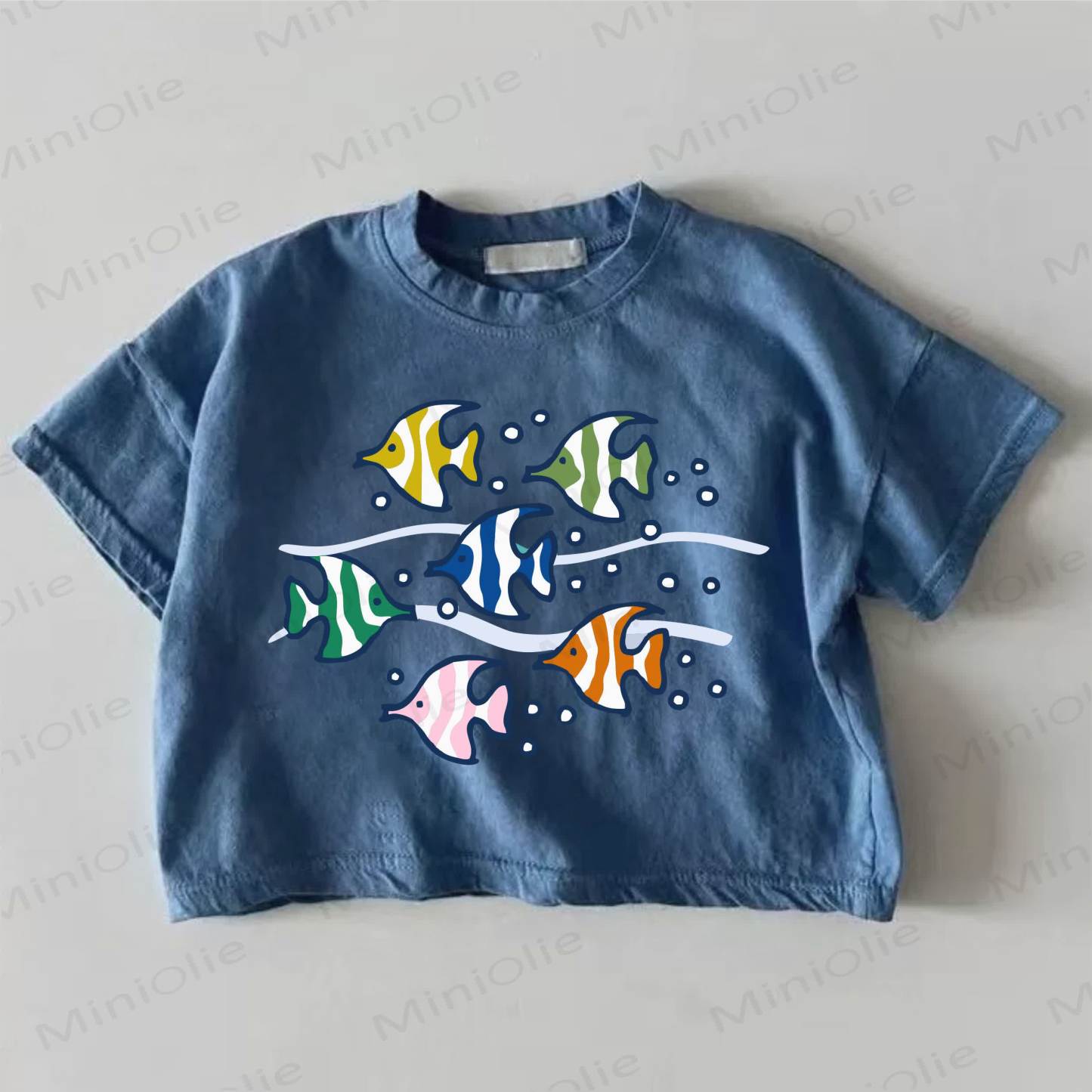 ベビーフィッシュプリントのブルーTシャツ - 青 - 18～24ヶ月 - image 1