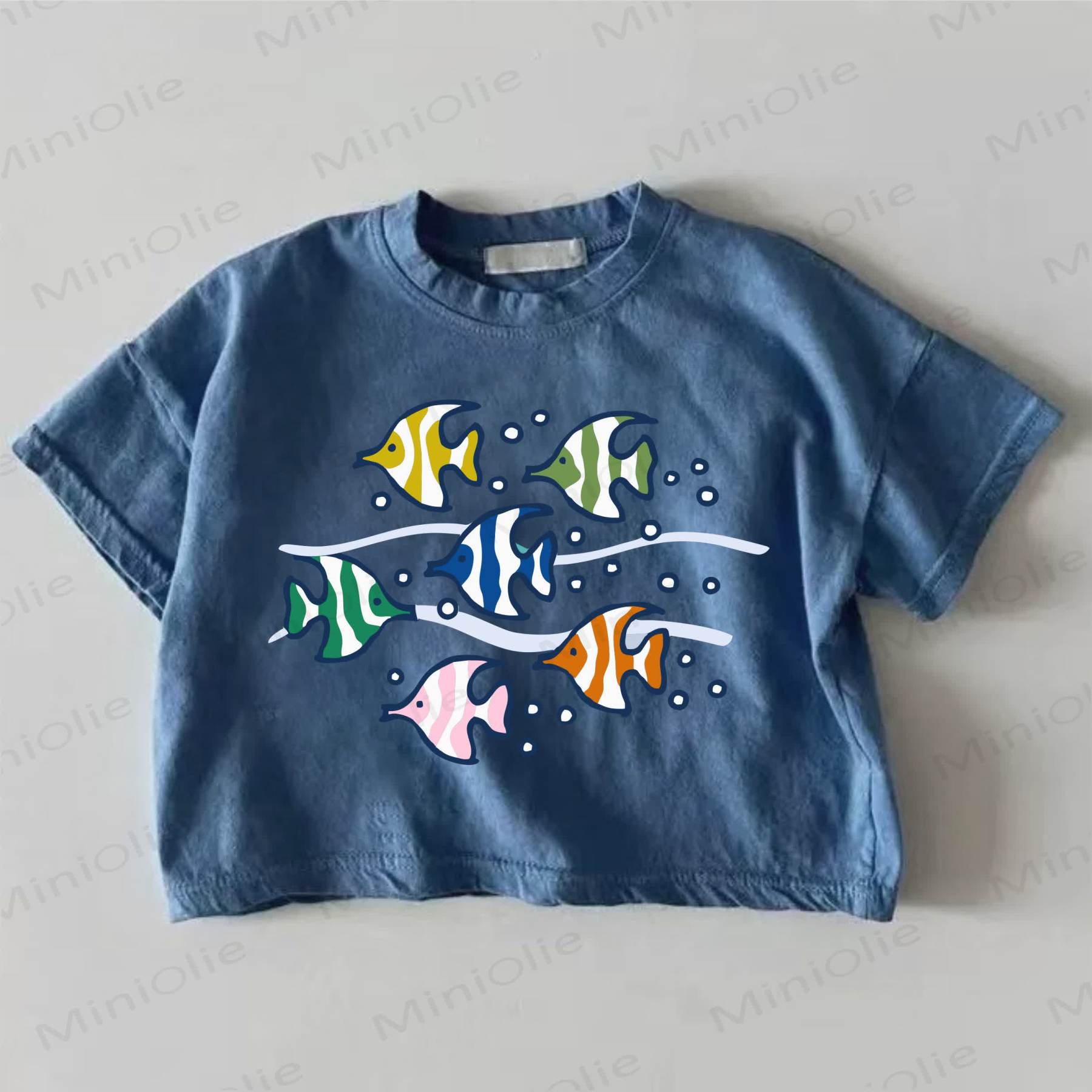 ベビーフィッシュプリントのブルーTシャツ - 青 - 18～24ヶ月 - image 1