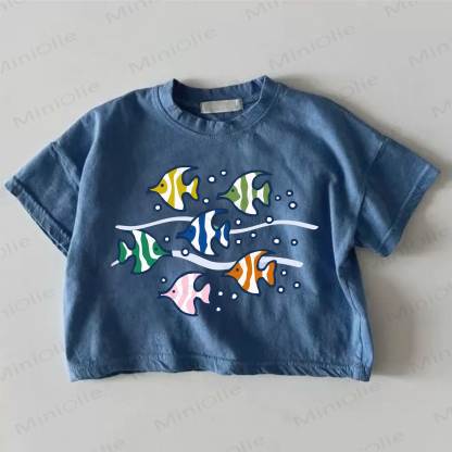 ベビーフィッシュプリントのブルーTシャツ - 青 - 18～24ヶ月 - image 1