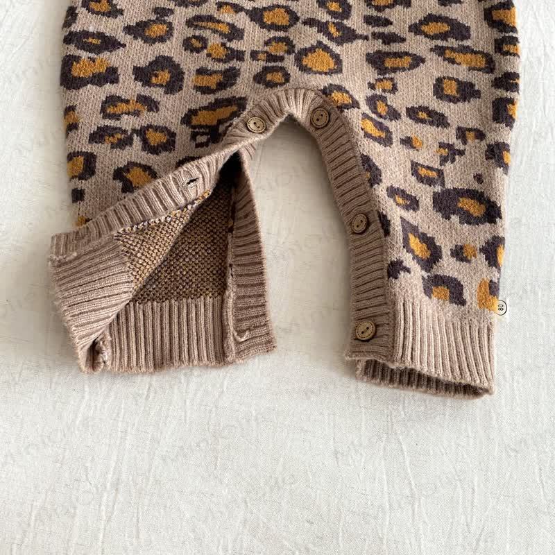 女の子用ニットヒョウ柄セーター/ロンパー - image 10