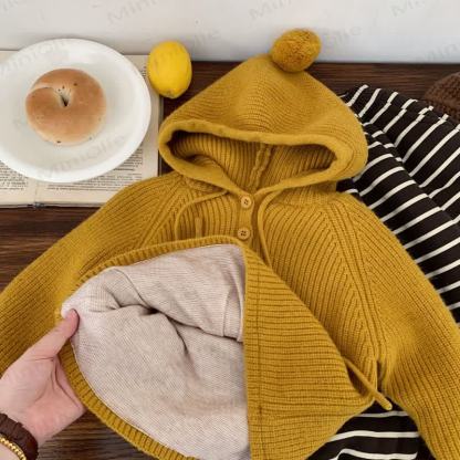 ベビー幼児用無地フード付きセーター - image 7