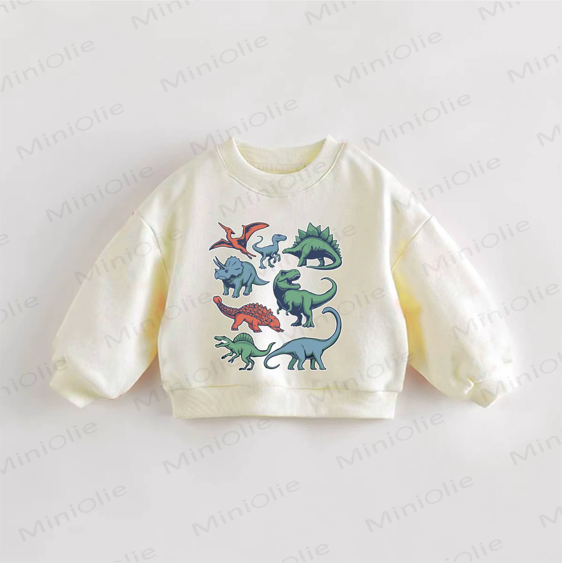 赤ちゃん・幼児用恐竜柄スウェットシャツ - クリーム - 3～5歳 - image 1