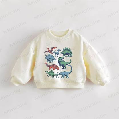 赤ちゃん・幼児用恐竜柄スウェットシャツ - クリーム - 3～5歳 - image 1