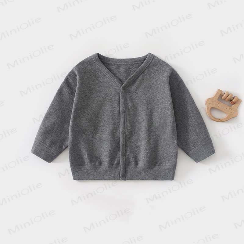 ベビー・幼児用ワッフルニット前開きスナップカーディガンコート - ディープグレー - 3～4歳 - image 6