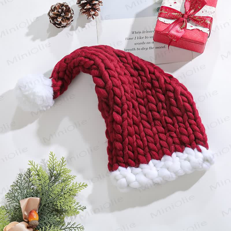ベビー用素敵なニットクリスマスビーニー - ダークレッド - アダルト - image 6