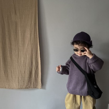 幼児用無地ゆったりリラックスセーター - image 24