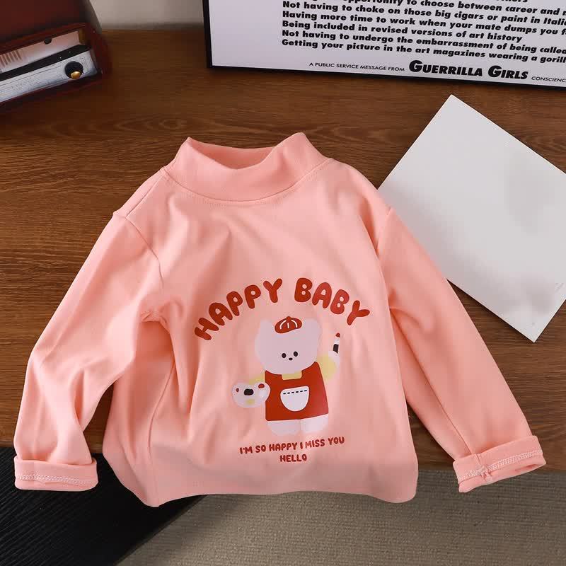 HAPPY BABY幼児用クマ柄長袖Tシャツ - ピンク - 8-9T - image 5