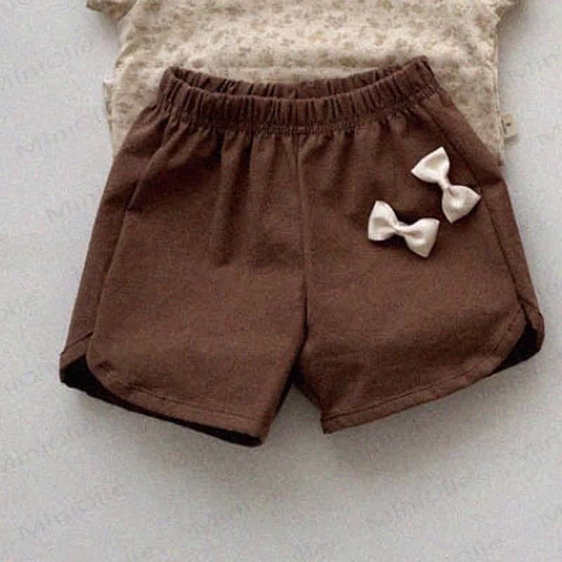 ベビー幼児用リボンチェック柄リネンショートパンツ - 茶色 - 5～7歳 - image 6