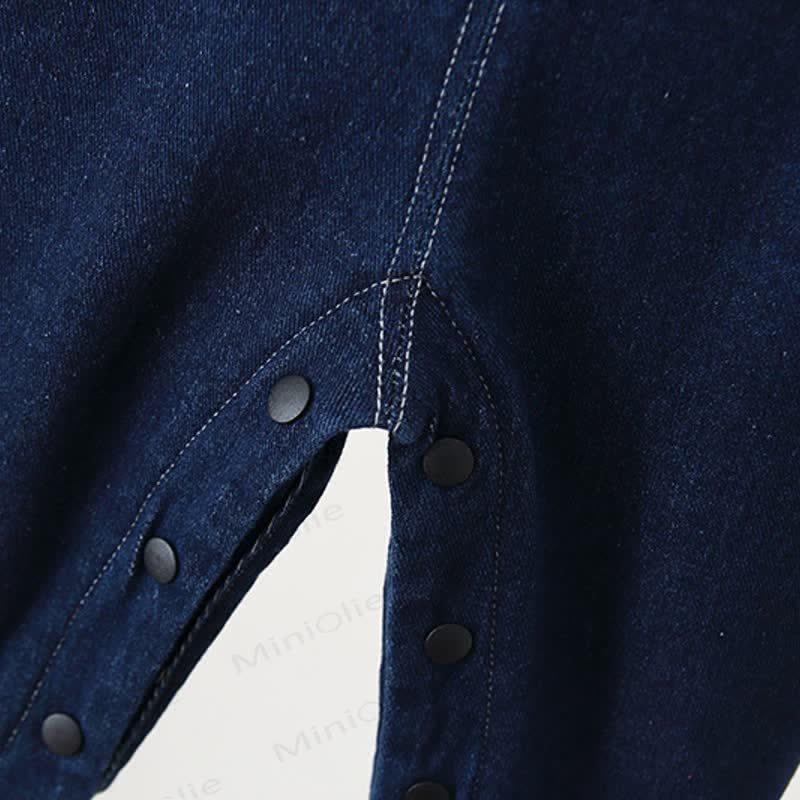 ベビー幼児用マッシュルームデニムフリース裏地オーバーオール - image 6