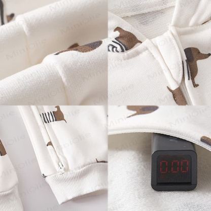 ベビー恐竜ダックスフントムーンフード付きロンパース - image 5