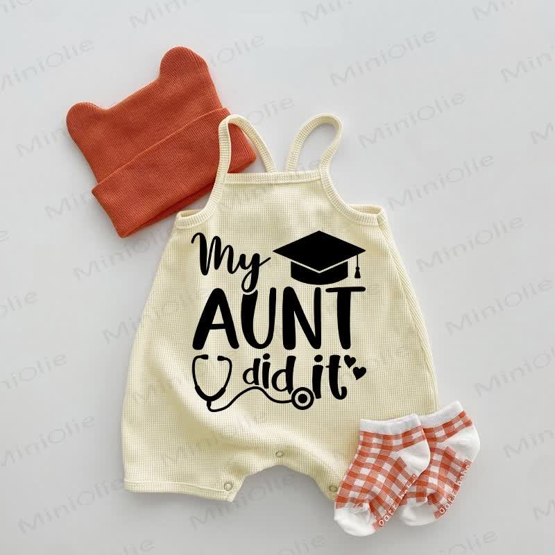 MYの叔母がやったベビーワッフルサスペンダーロンパース - ベージュ - 18～24ヶ月 - image 1