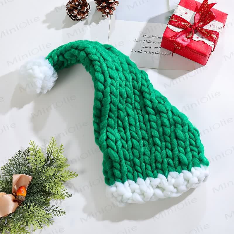 ベビー用素敵なニットクリスマスビーニー - 緑と白 - アダルト - image 8