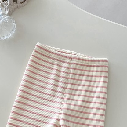 女の子用マーメイドフラワーキルティングピンクスウェットシャツ/ストライプレギンス - image 11