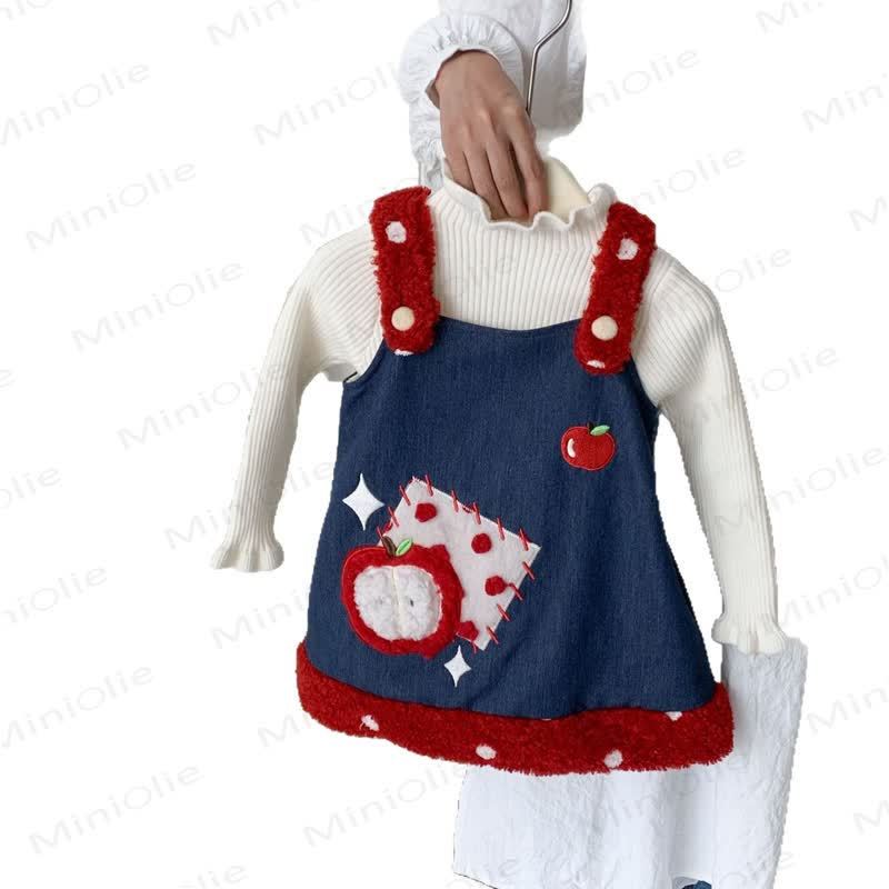 幼児用女の子用アップルデニムフリースノースリーブDress/ホワイトトップス - image 4