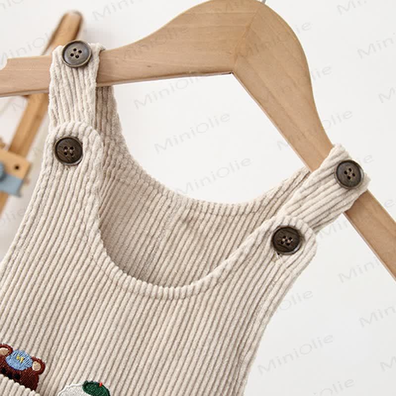 ベビー幼児用動物柄コーデュロイフリース裏地オーバーオール - image 8