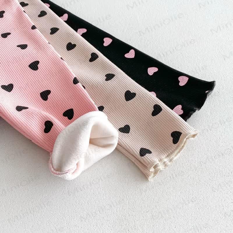 ベビー幼児女の子用ハート型フリース裏地レギンス - image 18