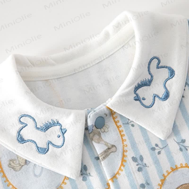 ベビーカートゥーン馬ストライプロンパース - image 3