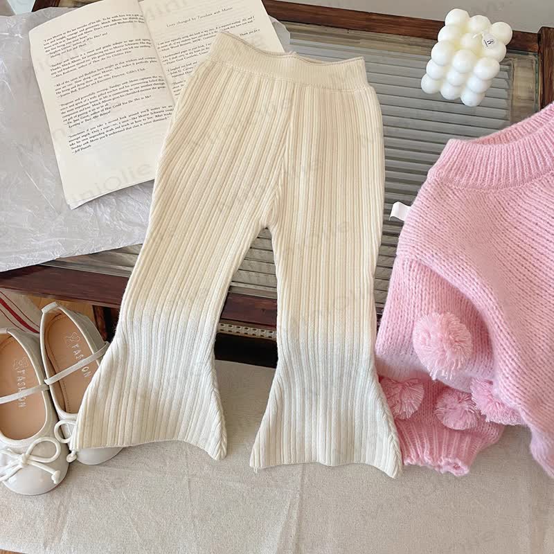 幼児の女の子の毛玉セーターまたはベルボトムパンツ - ベージュパンツ - 10歳 - image 6