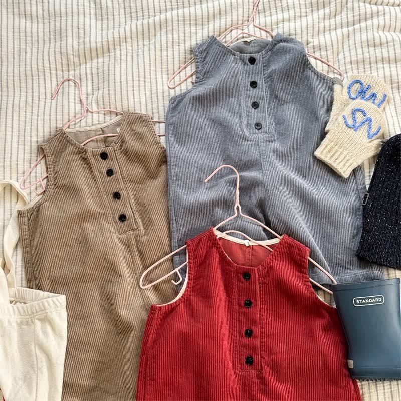 ベビー幼児用コード無地オーバーオール - image 7